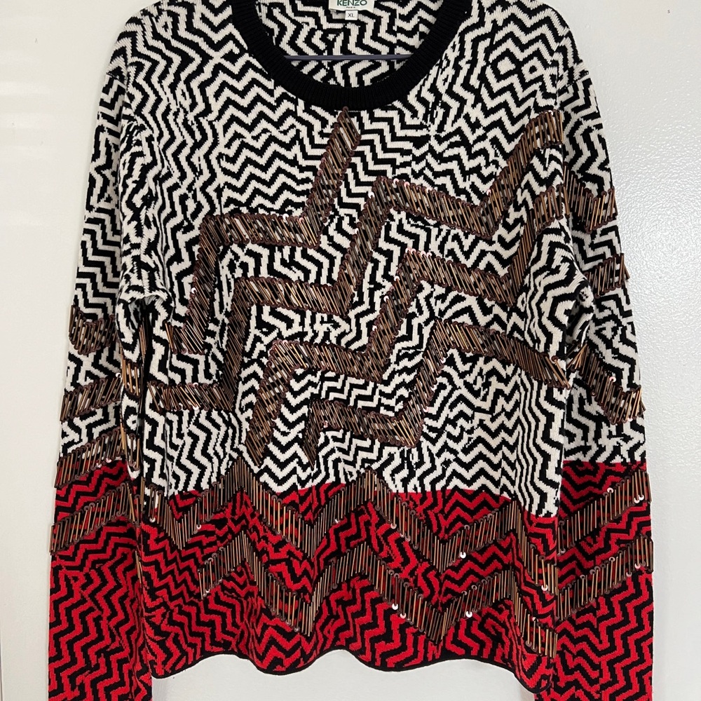 Kenzo Multicolor Zigzag Sweater